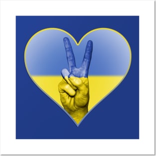 Ukrainian flag inside a heart Posters and Art